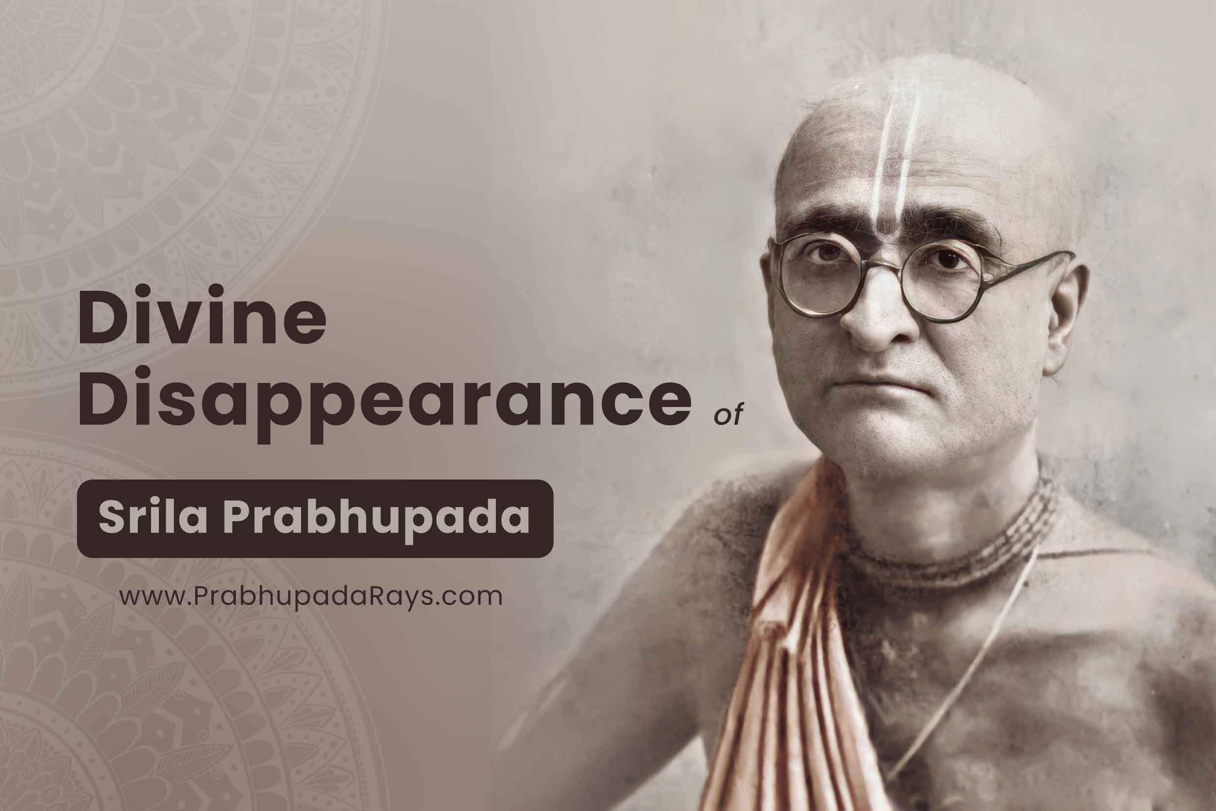 Death of Srila Prabhupada