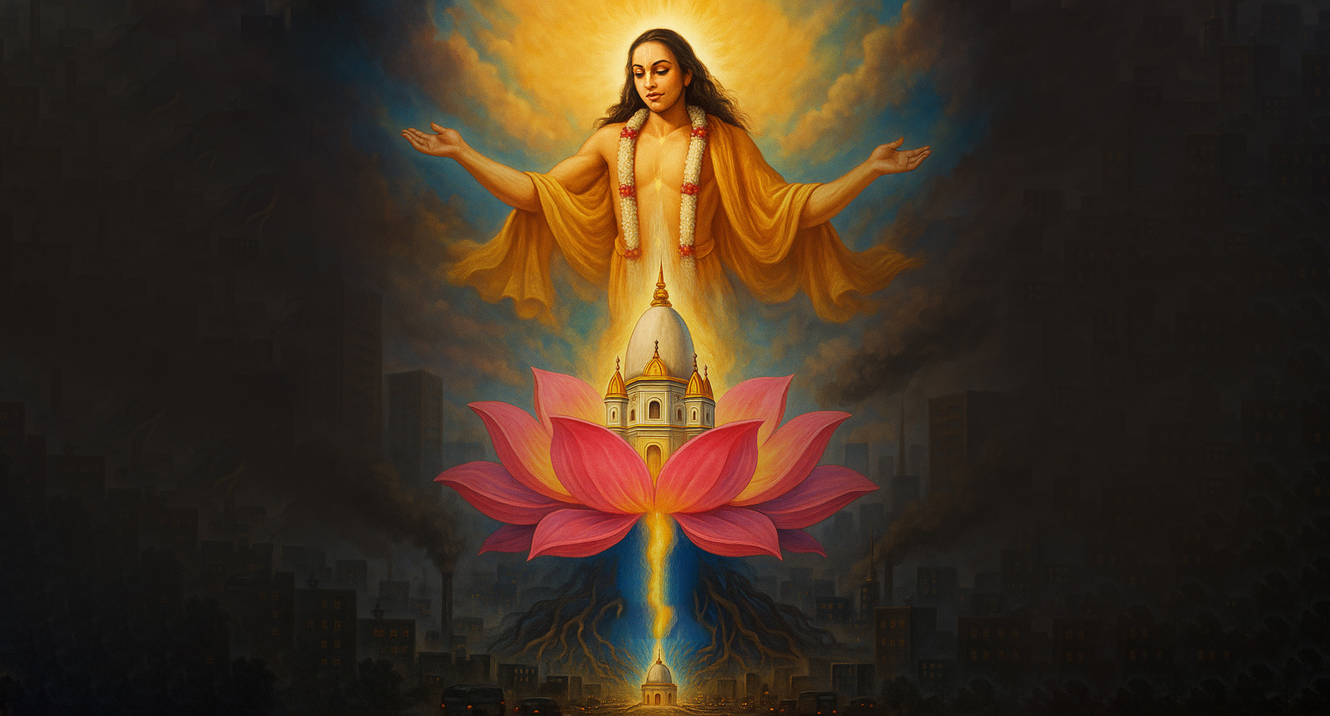 THe Gaudiya Math Cover Photo - Chaitanya Mahaprabhu With Gaudiya Math - Prabhupadarays.com